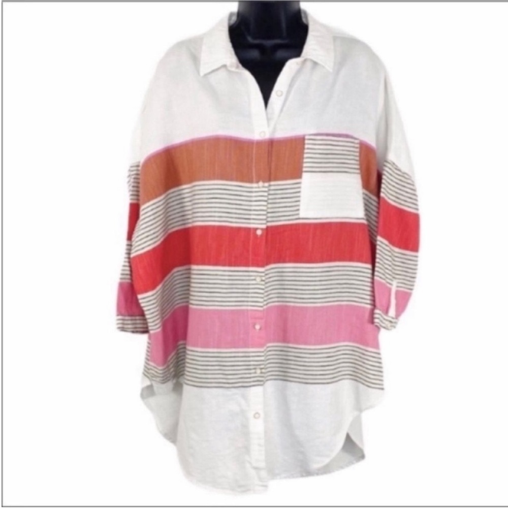 HOLDING HORSES - striped tunic top M/L - Picture 2 of 12